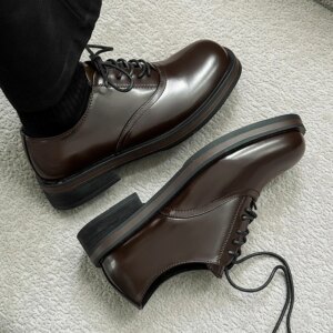 DRESS Men's leather shoes Casual Gentleman British Style Groom's wedding and party Hot selling suit shoes Black lace up - AliExpress 322