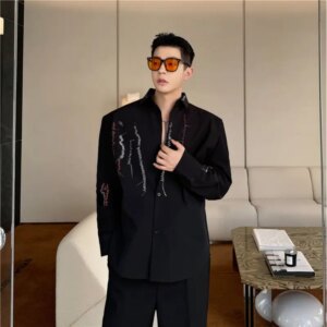 Men Printed Shirt Brand New Men's Fashion Long Sleeve Micro Elastic Shirt Male Dress Smart Solid Color Casual Shirts W37 - AliExpress 200000343