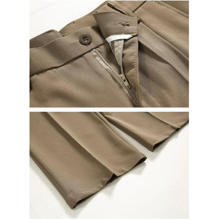 Premium Front Fold Wide-Leg Trousers - Image 4