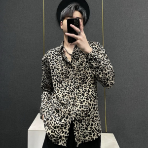 Garb "Tide" Series | Design-Sense Thickened Leopard Print Executive Shirt