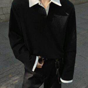 American Preppy Sle Long Sve Sweatirt Men's Spring Autumn High Sensation Cool Heavyweight Collar Top Men's Clothing - AliExpress 200000343