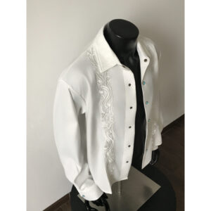 GARB American Retro Hollow-Out Embroidered Old Money Long Sleeve Shirt