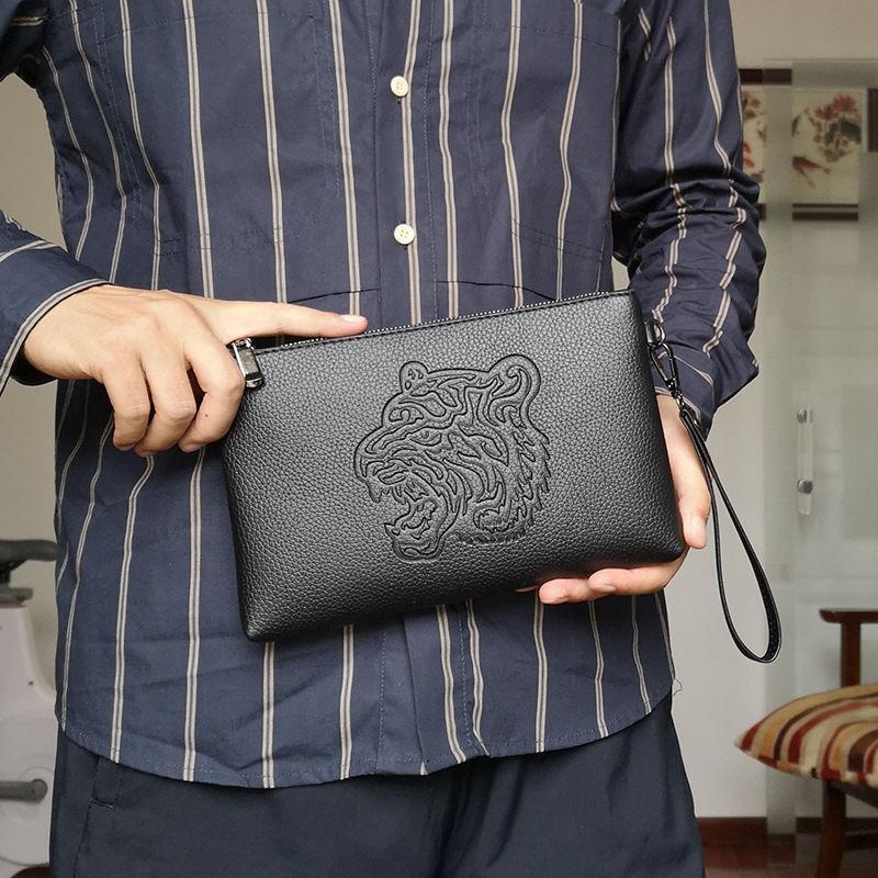 GARB Tiger Head Premium Soft Leather Clutch Bag – Multifunctional Men's Fashion Handbag - Image 11