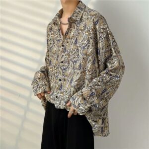 GARB American Style Men’s Shirt – Korean Version Trendy Ins Fashion Long Sleeve