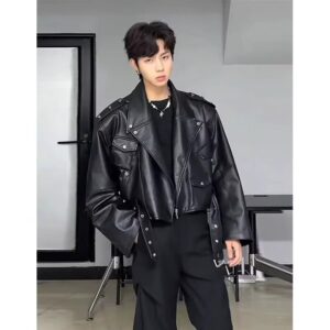 Black tailored suit pants with a slim straight-leg fit and clean front crease